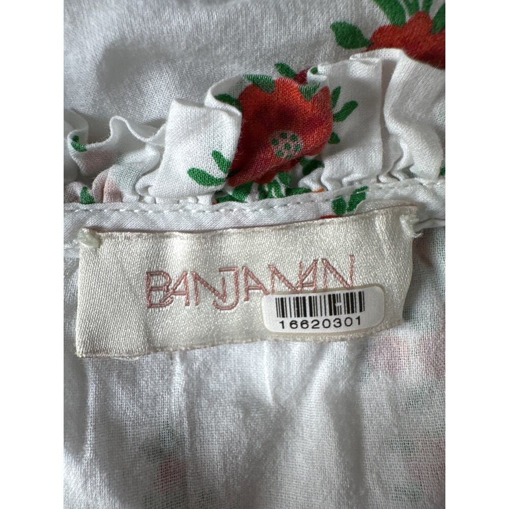 Banjanan Betty Dress Floral Raglan Sleeve Cinched Waist Tiered Maxi White Large - Picture 7 of 10